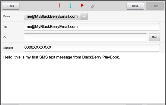 How to Send SMS Text Message from BlackBerry PlayBook